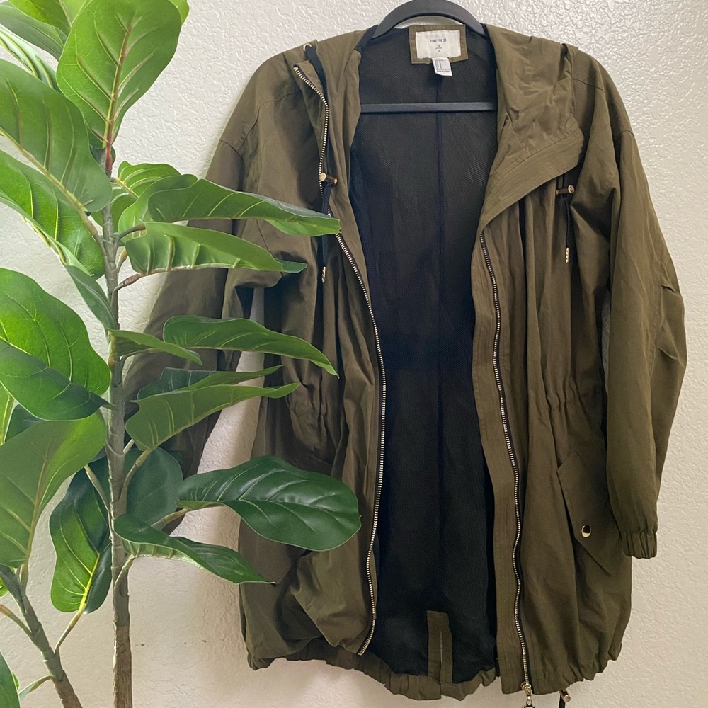 Forever 21 Olive Green Army Utility Snow Jacket